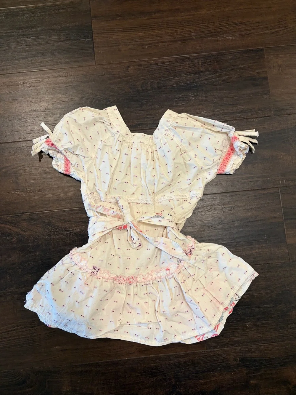 Cakewalk Girls Floral Dress 24 Months Off White Tie Back Dutch Design